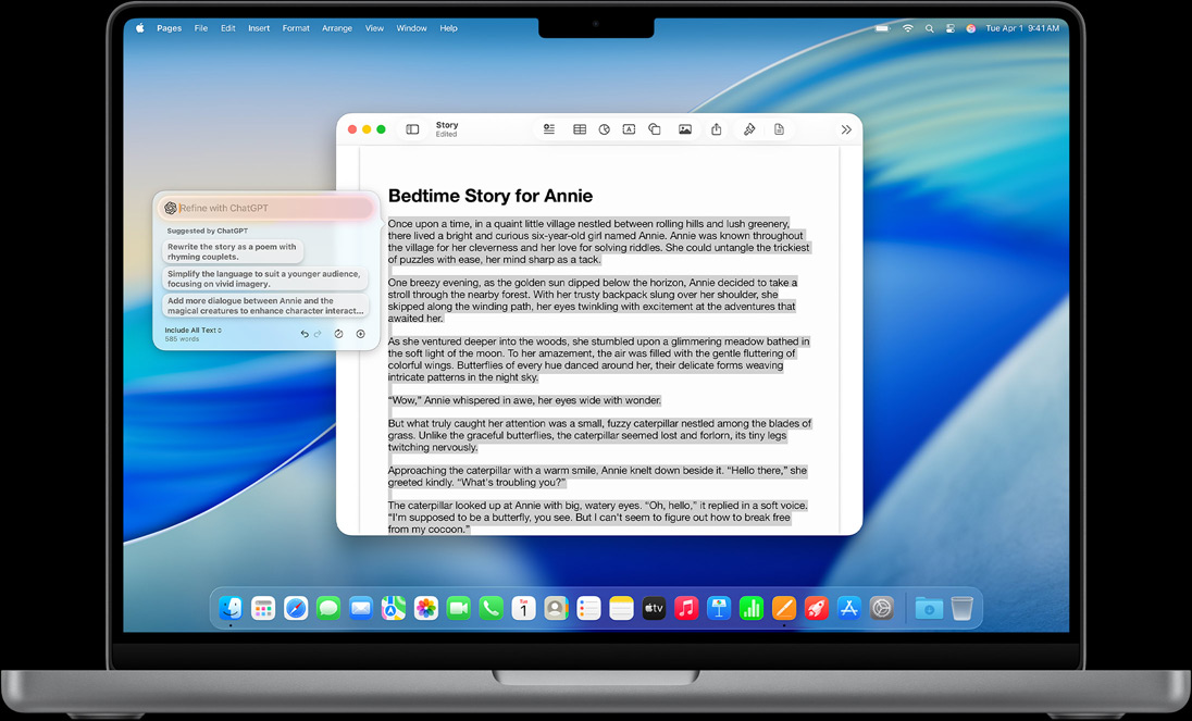 De feature Schrijf in Schrijfhulp op een MacBook