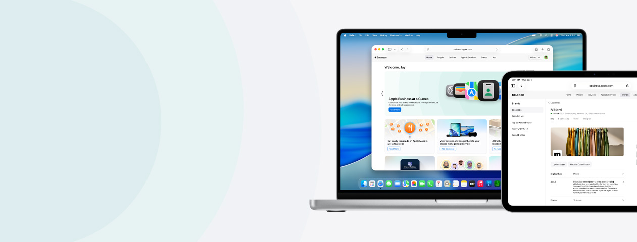 在 Apple 裝置上展示 Apple 商務服務