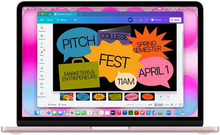 MacBook Air 上顯示 Canva app