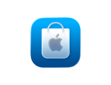 App Apple Store, icona shopping bag blu