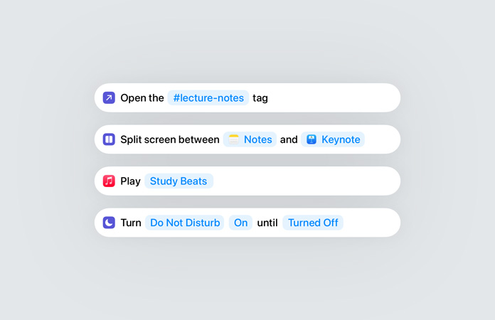 แอปคำสั่งลัดใน Apple Intelligence แสดงการใช้การกระทำอัจฉริยะ